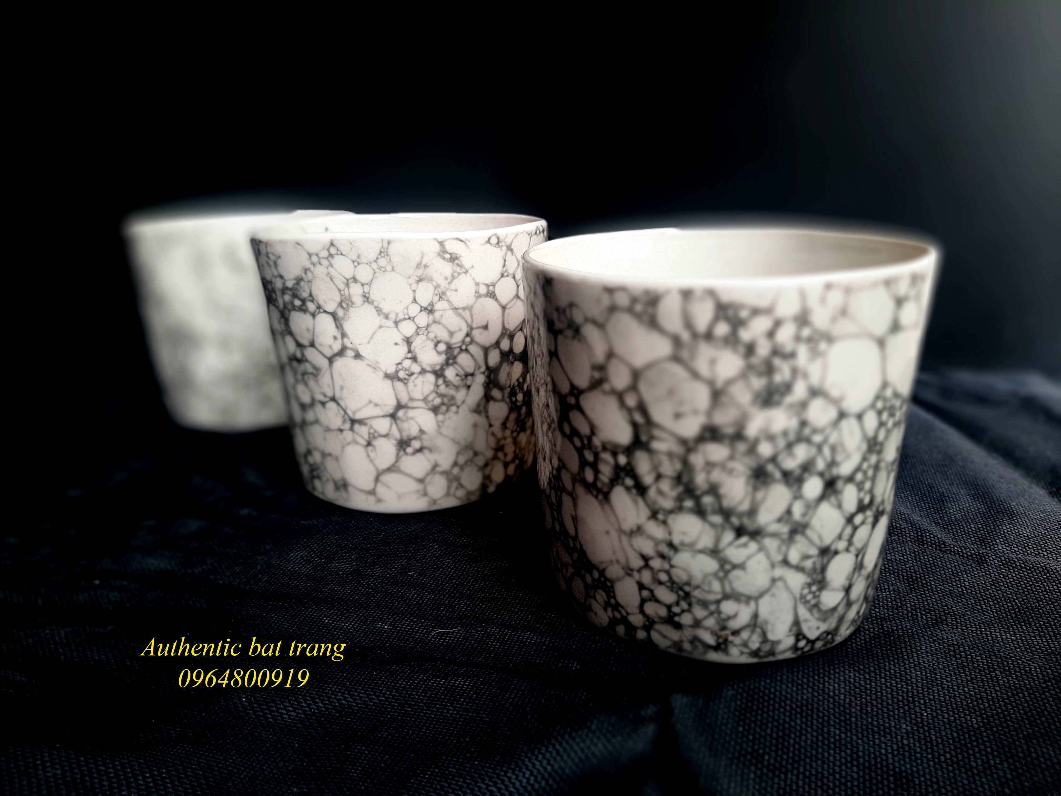 Cốc men bóng đen sản xuất tại xưởng gốm sứ Authentic bat trang