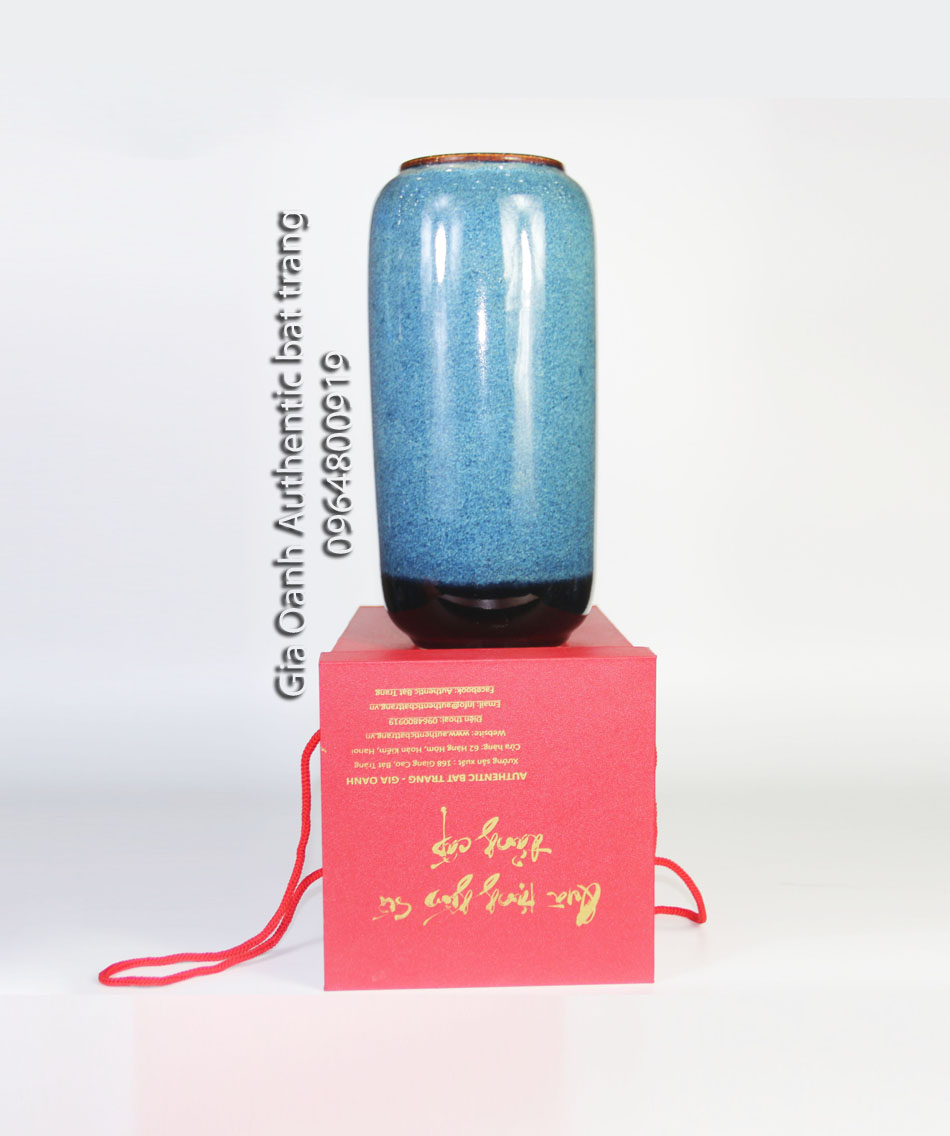 sản phẩm bình cắm hoa men xanh hỏa biến, sản xuất tại xưởng gốm sứ gia oanh authentic bat trang