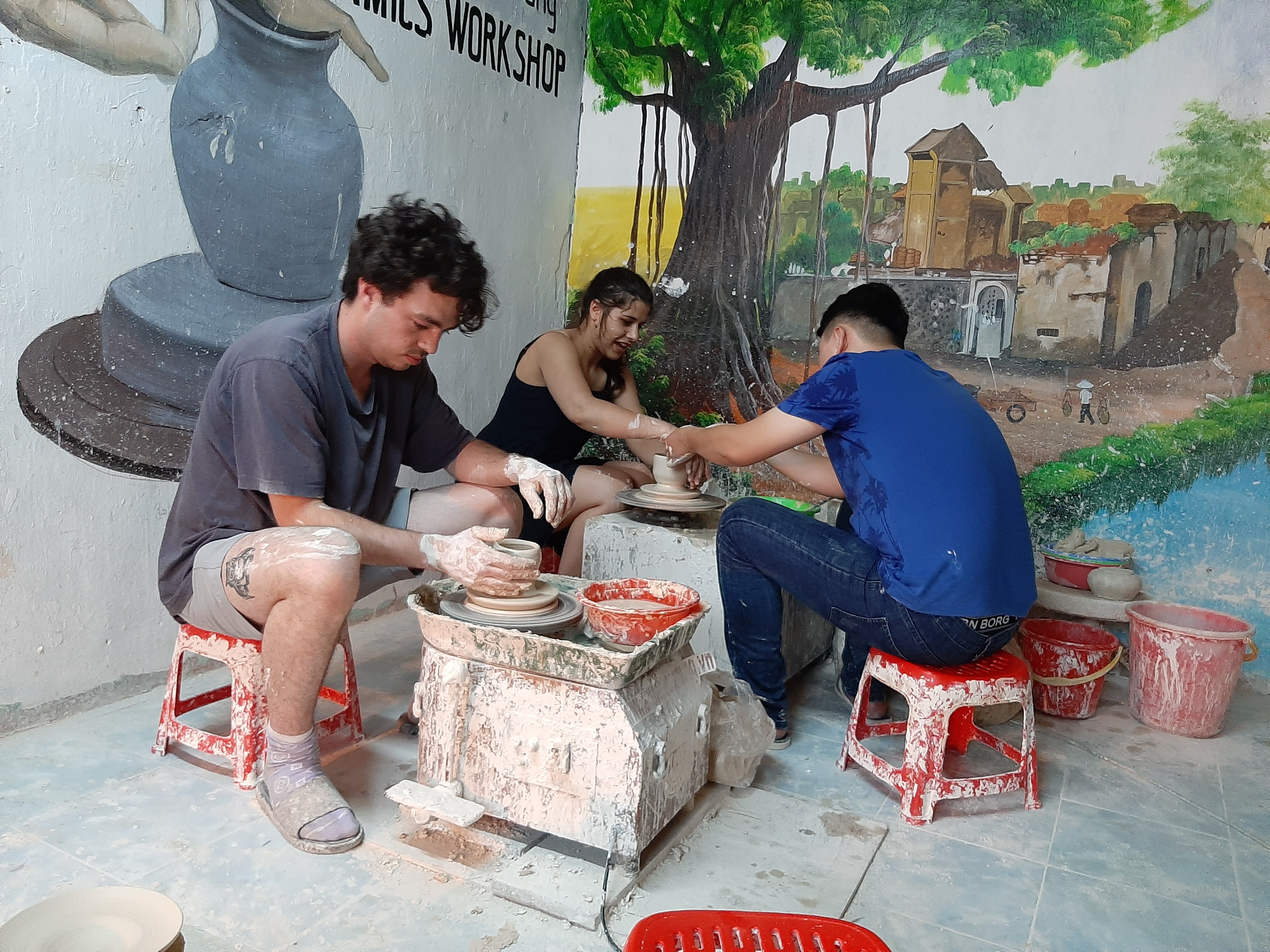 This is the fist time in our life for pottery class 