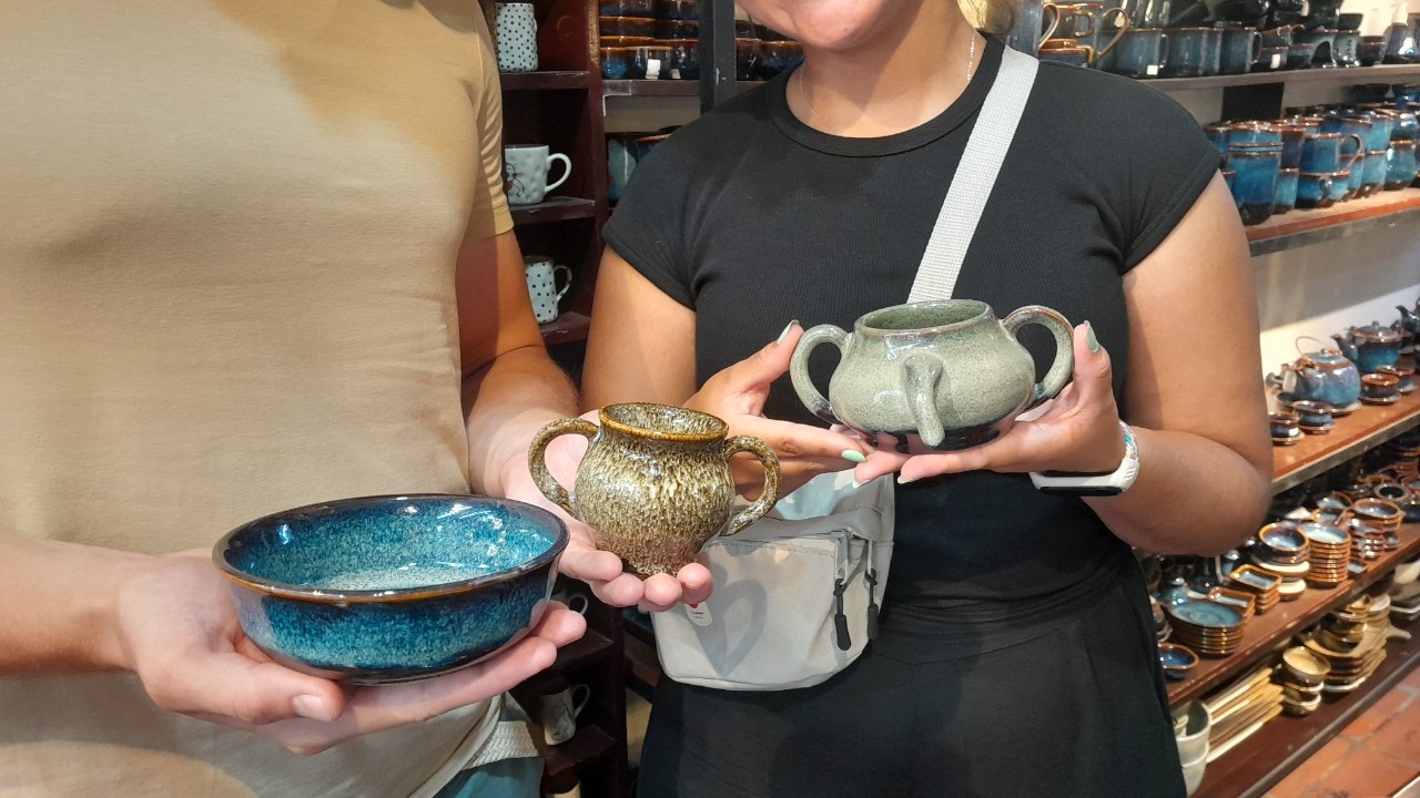 happy to take beautiful pottery home