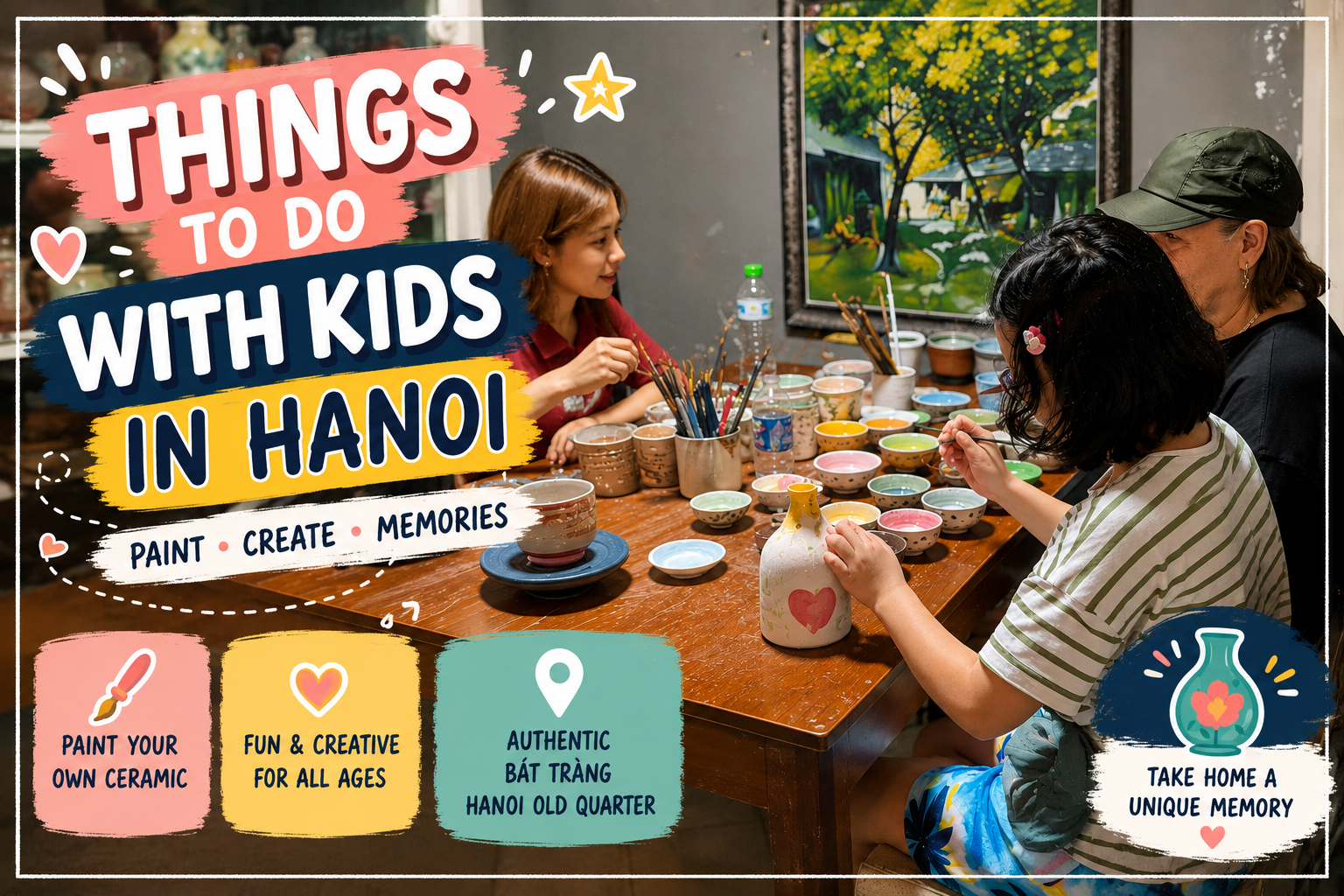 Things to Do with Kids in Hanoi: Paint Your Own Ceramic Masterpiece