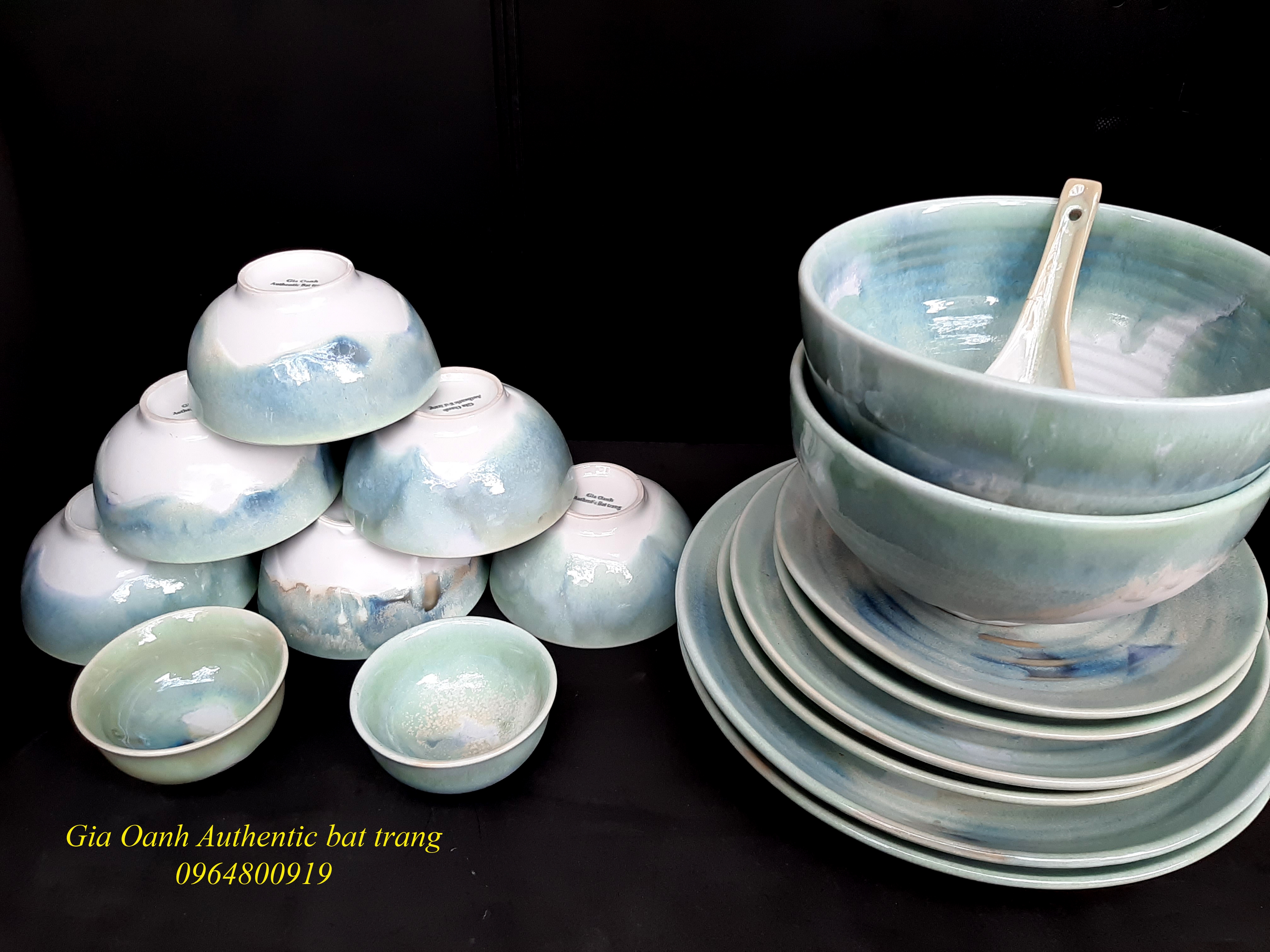 PEARL DINNER SET / BỘ ĐỒ ĂN HỒNG NGỌC TRAI - HỎA BIẾN ĐẲNG CẤP SẢN XUẤT TẠI XƯỜNG GỐM GIA OANH AUTHENTIC BAT TRANG