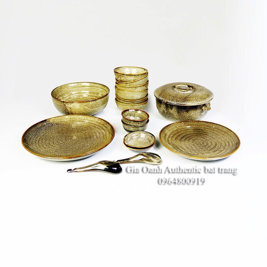 [HOT TREND] HIGH-CLASS TABLEWARE SET WITH GLAZED ENAMEL- GIA OANH AUTHENTIC BAT TRANG CERAMICS WORKSHOP