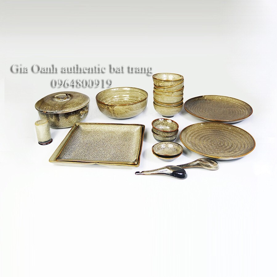 GOLDEN brocade tableware - Fire glaze specialized for restaurants and hotels - Gia Oanh Authentic Bat Trang Ceramics Workshop