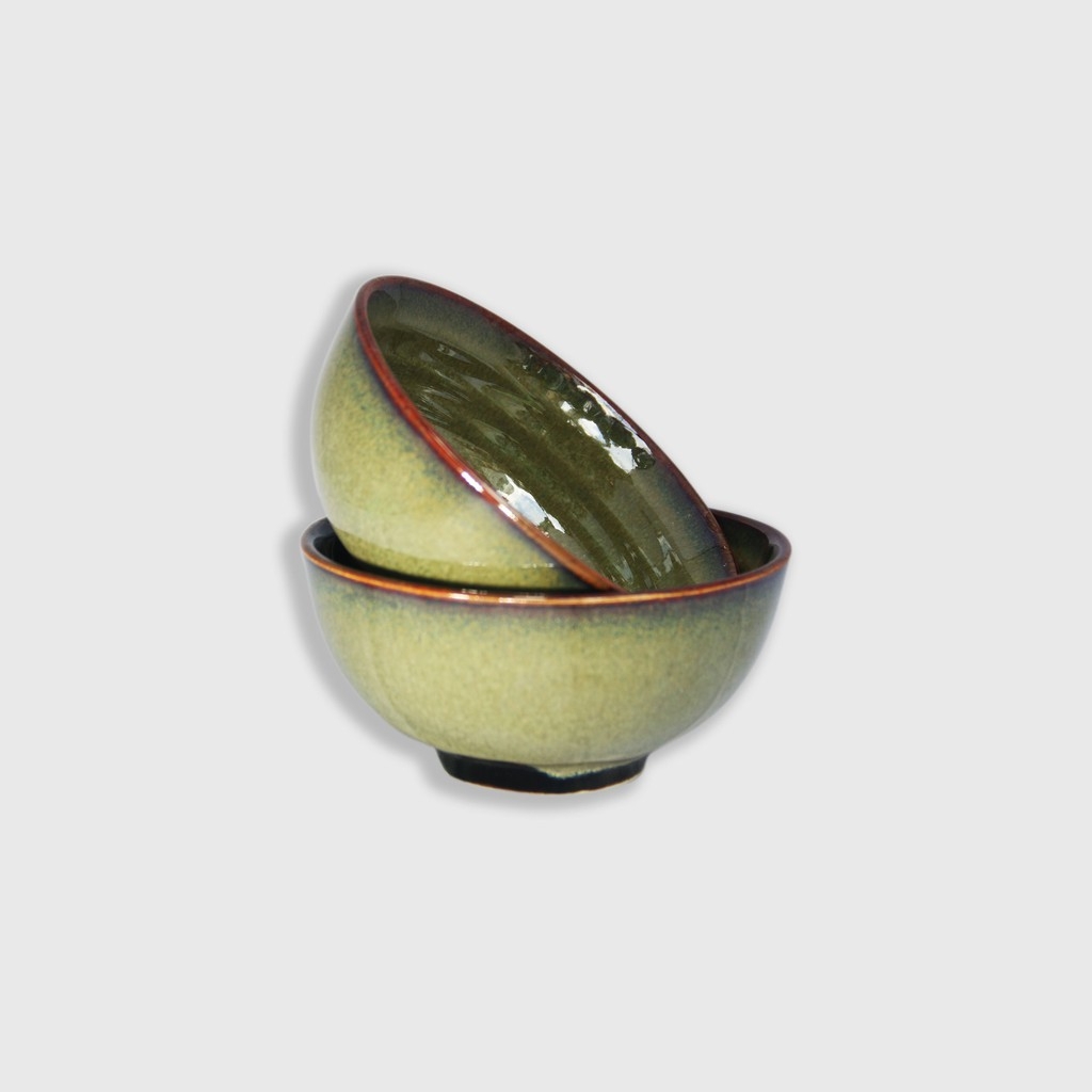 Beautiful green bowl make in bat trang, Vietnam