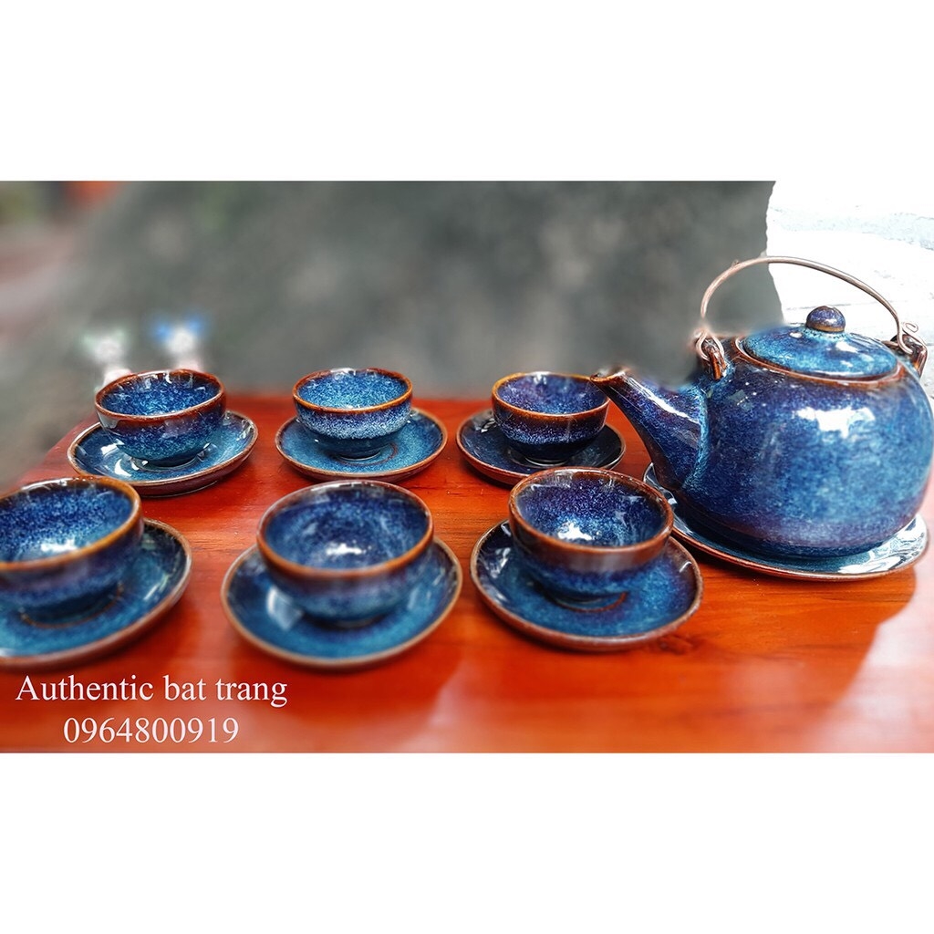 HOT - A GENERAL OF HIGH-QUALITY blue enamel teapots - made at Gia Oanh Authentic Bat Trang Factory
