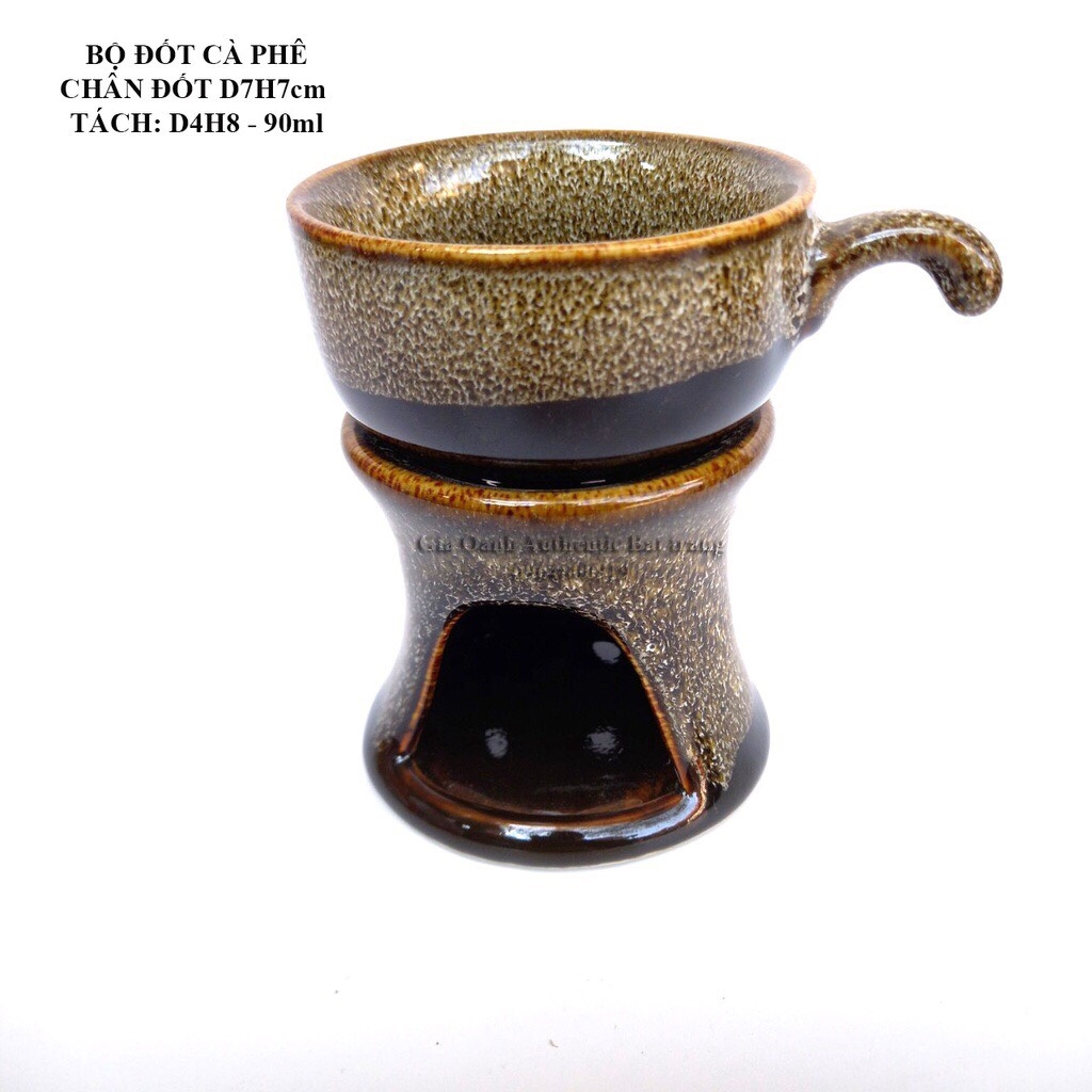 Coffee burner set, essential oil burner  high-quality  brocade-ceramic - Authentic Bat Trang