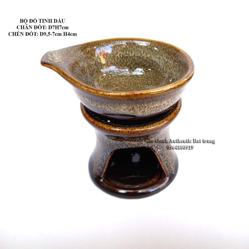 Coffee burner set, essential oil burner  high-quality  brocade-ceramic - Authentic Bat Trang