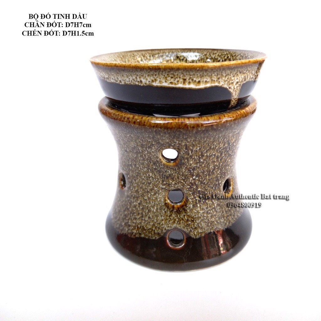 Coffee burner set, essential oil burner  high-quality  brocade-ceramic - Authentic Bat Trang