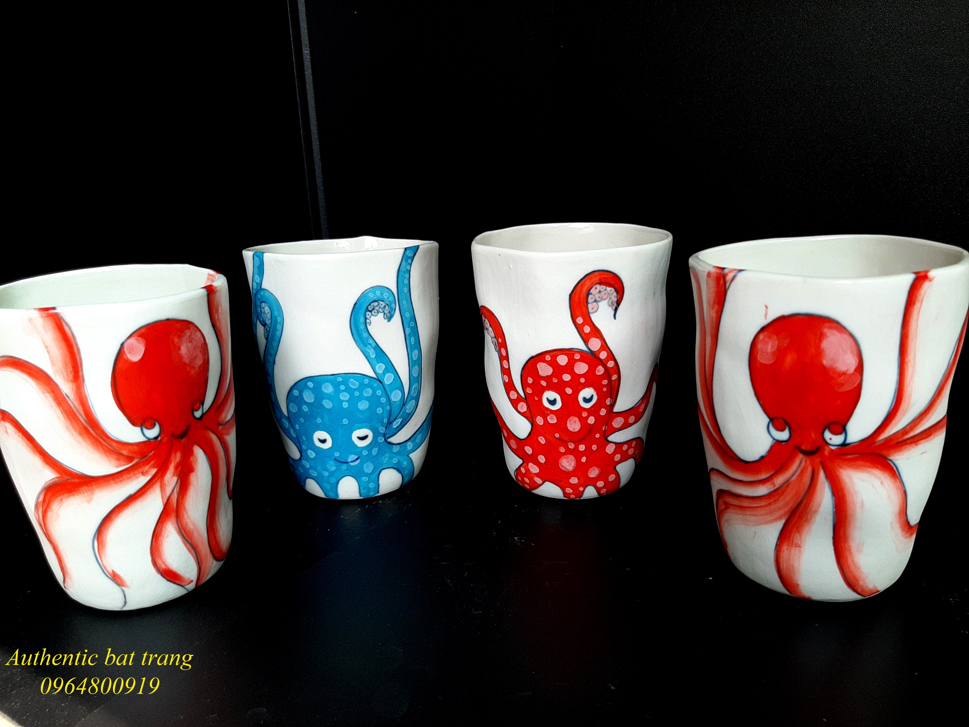 Octopus tea cups are nice and special tea cup make in bat trang vietnam