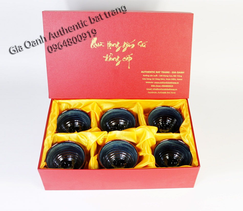 Bộ 6 bát ăn cơm kiểu nhật sản xuất tại xưởng gốm gia oanh authentic bat tràng - men hỏa biến đẳng cấp