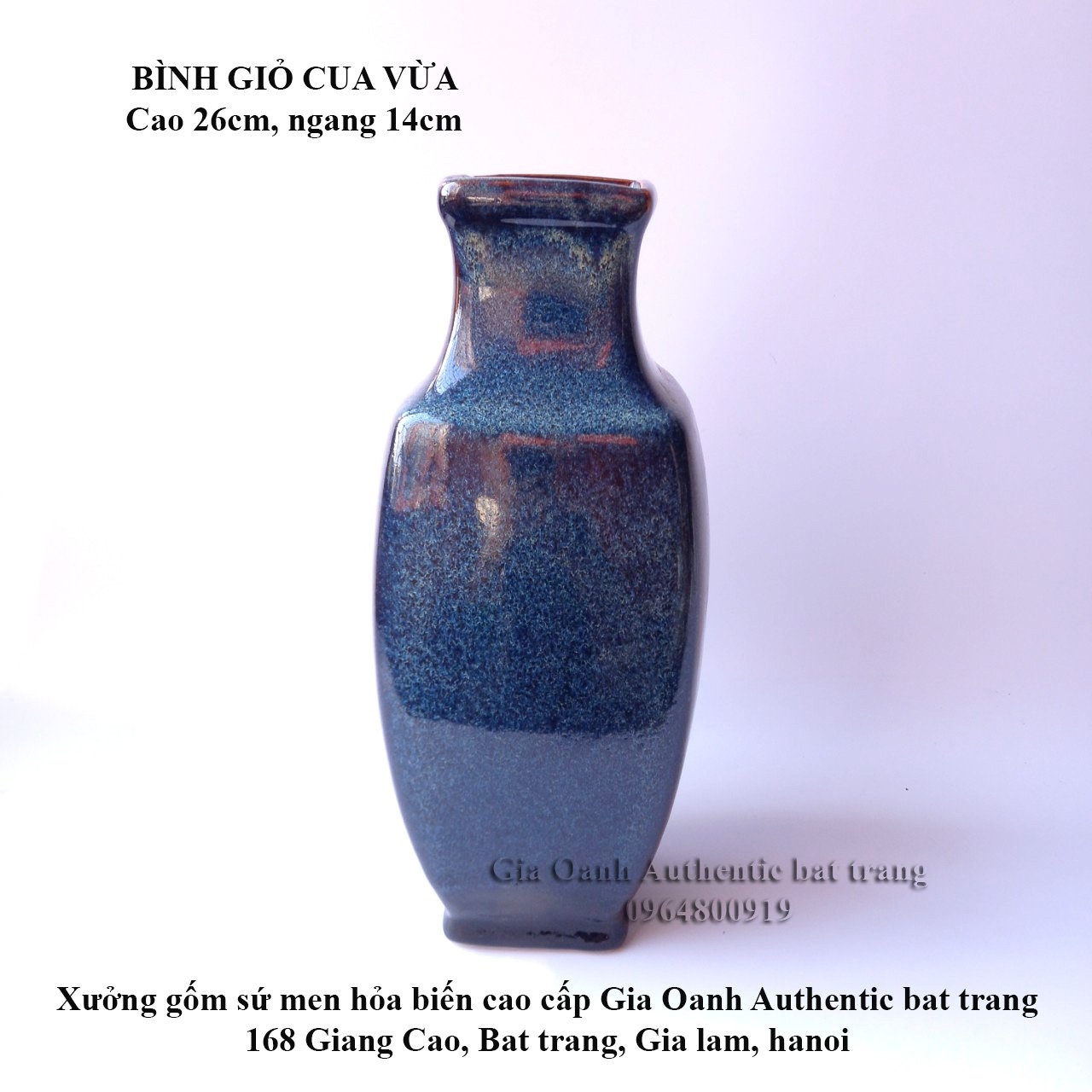 COLLECTIONS OF flower Vase, DECORATIVE Vase with blue Enamel - authentic bat trang CERAMIC FACTORY