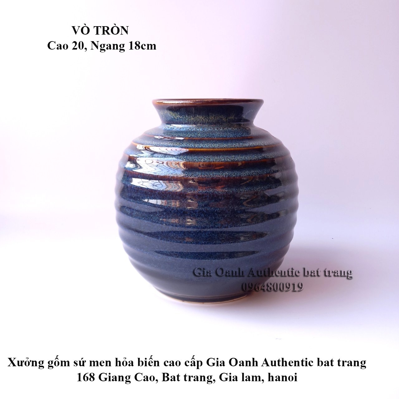 COLLECTIONS OF flower Vase, DECORATIVE Vase with blue Enamel - authentic bat trang CERAMIC FACTORY