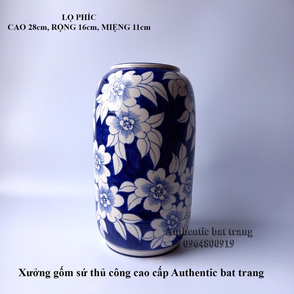 (HOT TREND) Bình cắm hoa, trang trí vẽ và vuốt tay thủ công 100% - Gốm sứ bát tràng chính hãng - authentic bat trang