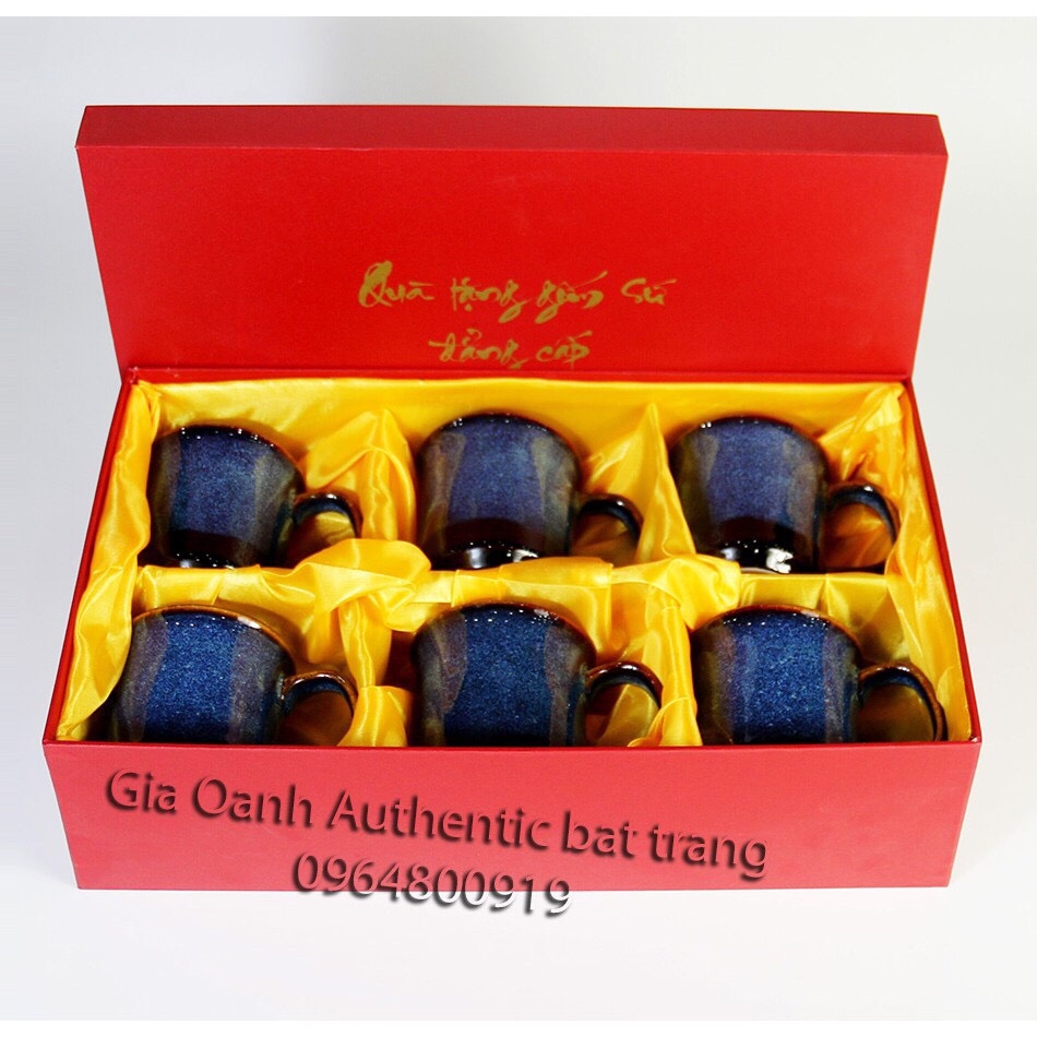 HOT- LUNAR NEW YEAR GIFT SET 2022- SET OF 6 LUXURY VARIOUS ENAMEL CUPS AND PLate - BEAUTIFUL AND LUXURY BY AUTHENTIC BAT TRANG