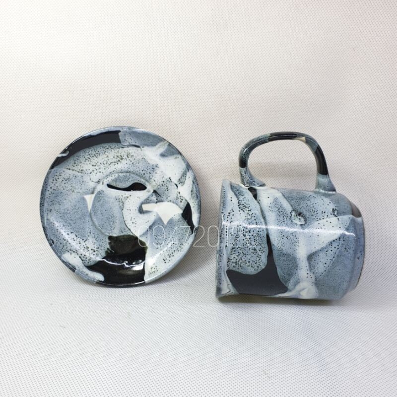 BEAUTIFUL - Unique artistic enamel drink cup - high-quality glaze made in authentic bat Trang factory