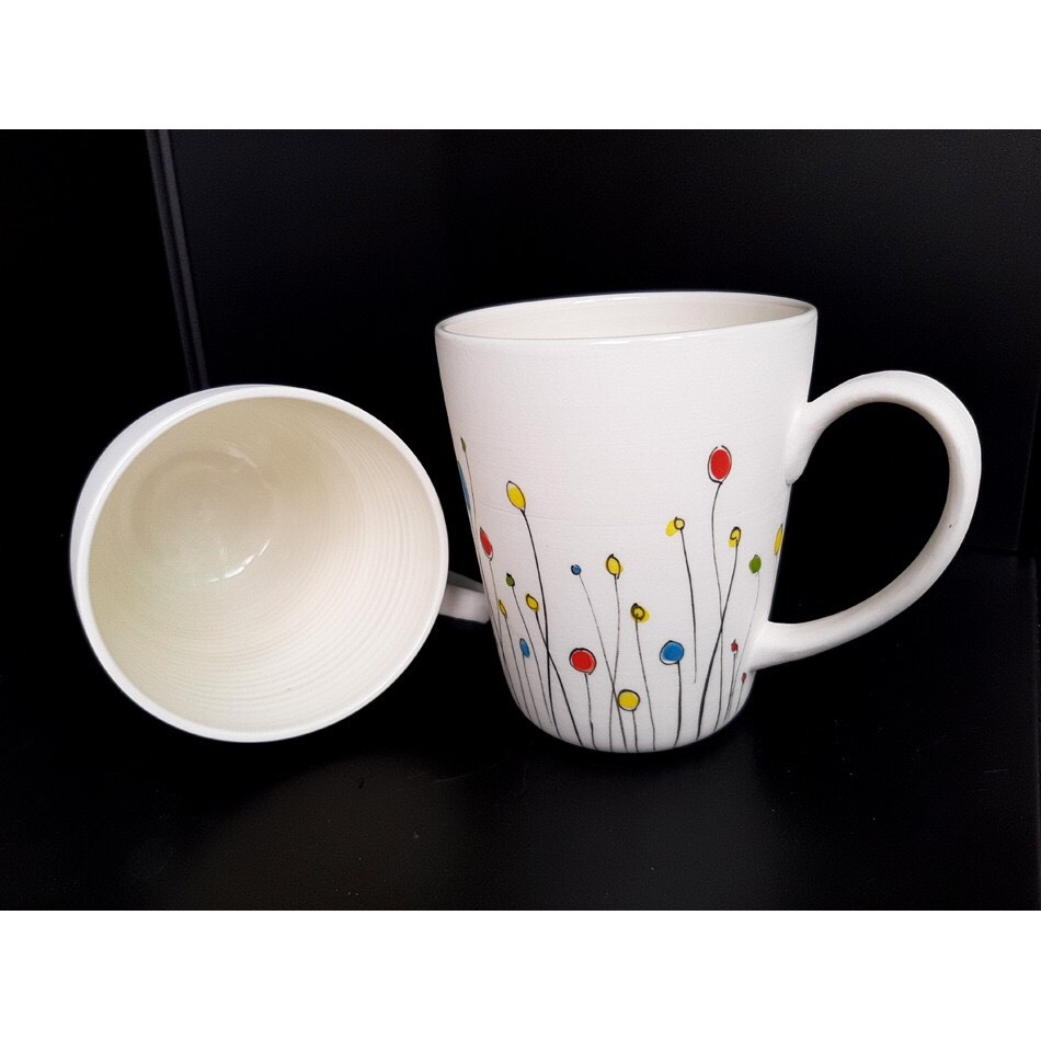 BLOOM TEA CUPS- Tea Cups hand-painted motifs - MANUFACTURED AT AUTHENTIC BAT TRANG FACTORY
