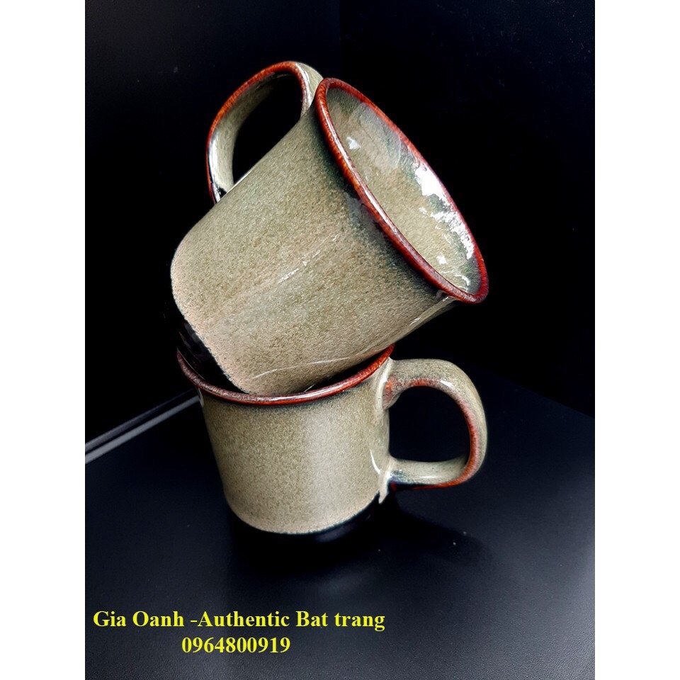 Moss enamel tea cup - GIA OANH AUTHENTIC BAT TRANG ceramics