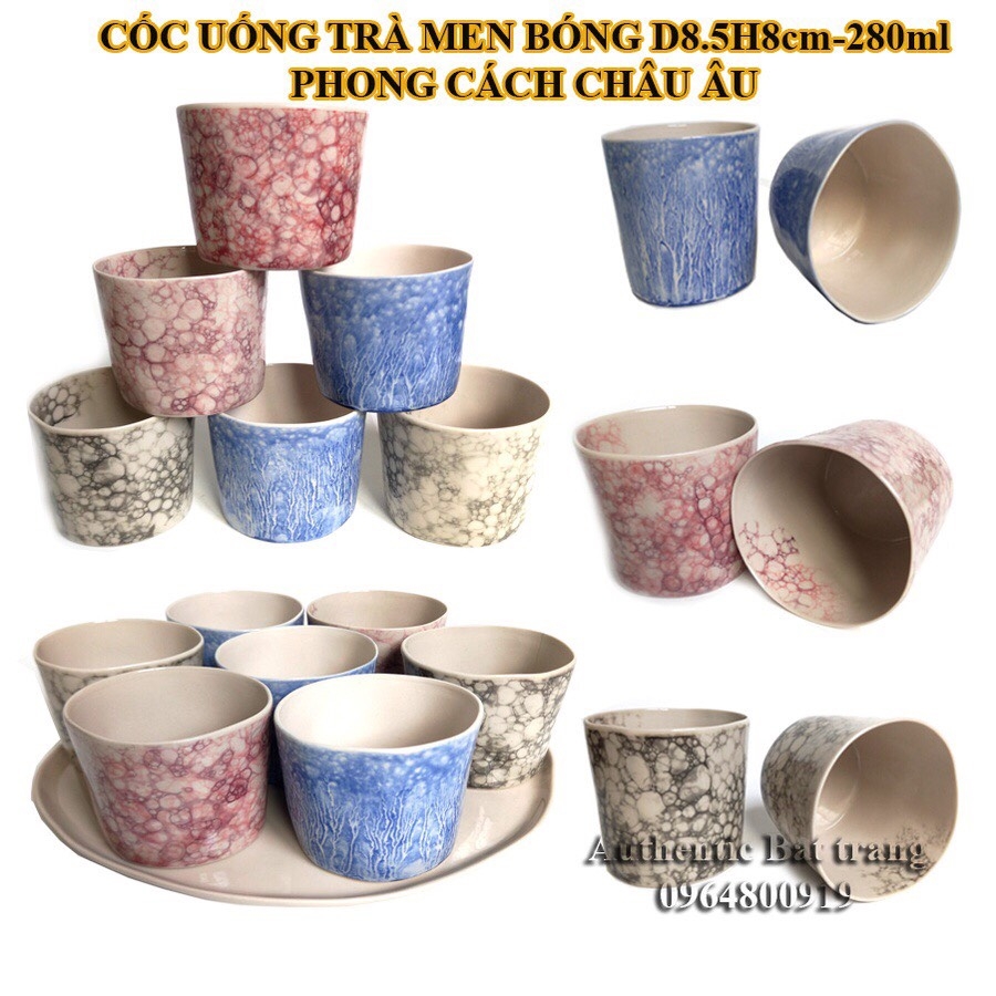 BEAUTIFUL AND LUXURY TEA CUPS D8.5H8CM-280ML EUROPEAN STYLE- AUTHENTIC CERAMICS