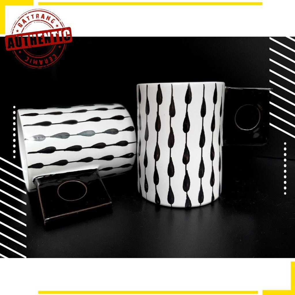 Unique style raindrop pattern cup-Authentic Bat Trang