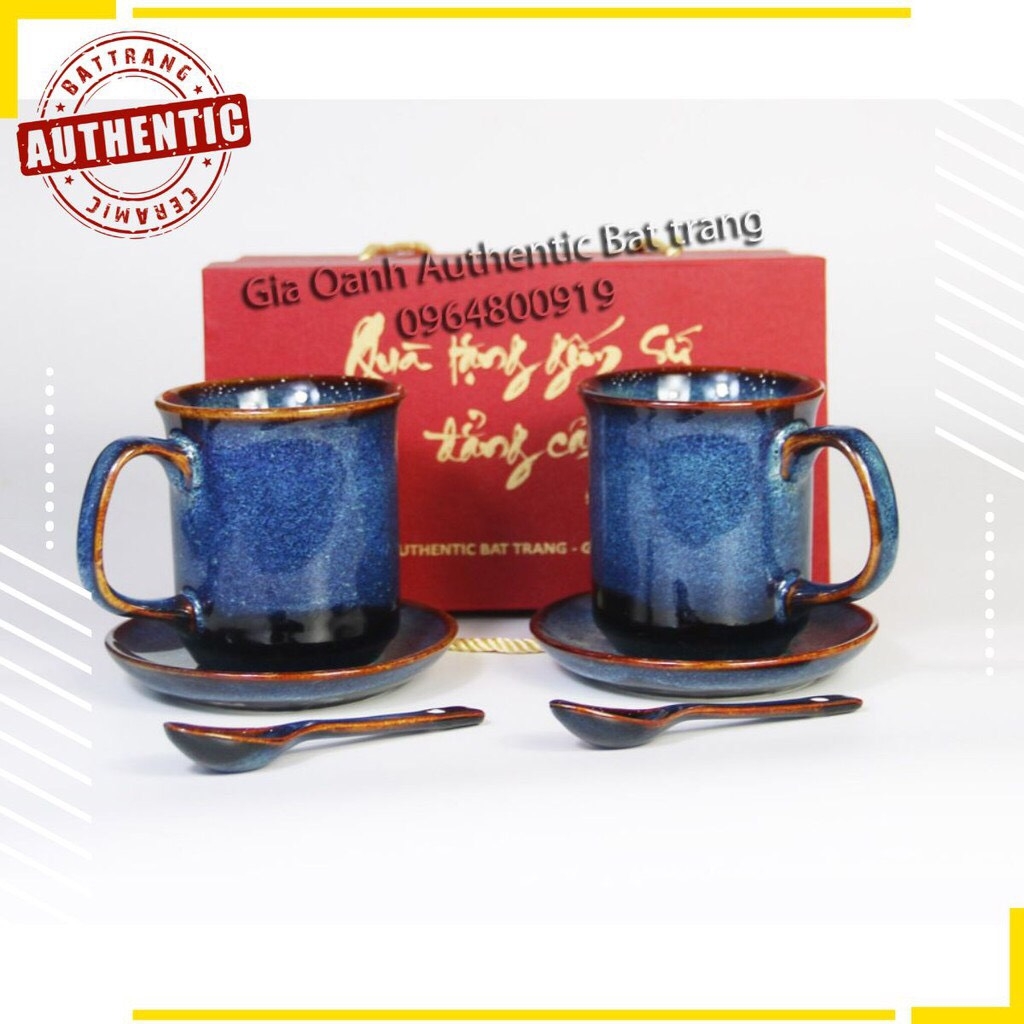 HOT- QUALITY VARIOUS Blue Enamel Cups Set - Holiday, New Year, and FAMILY GIFT SET