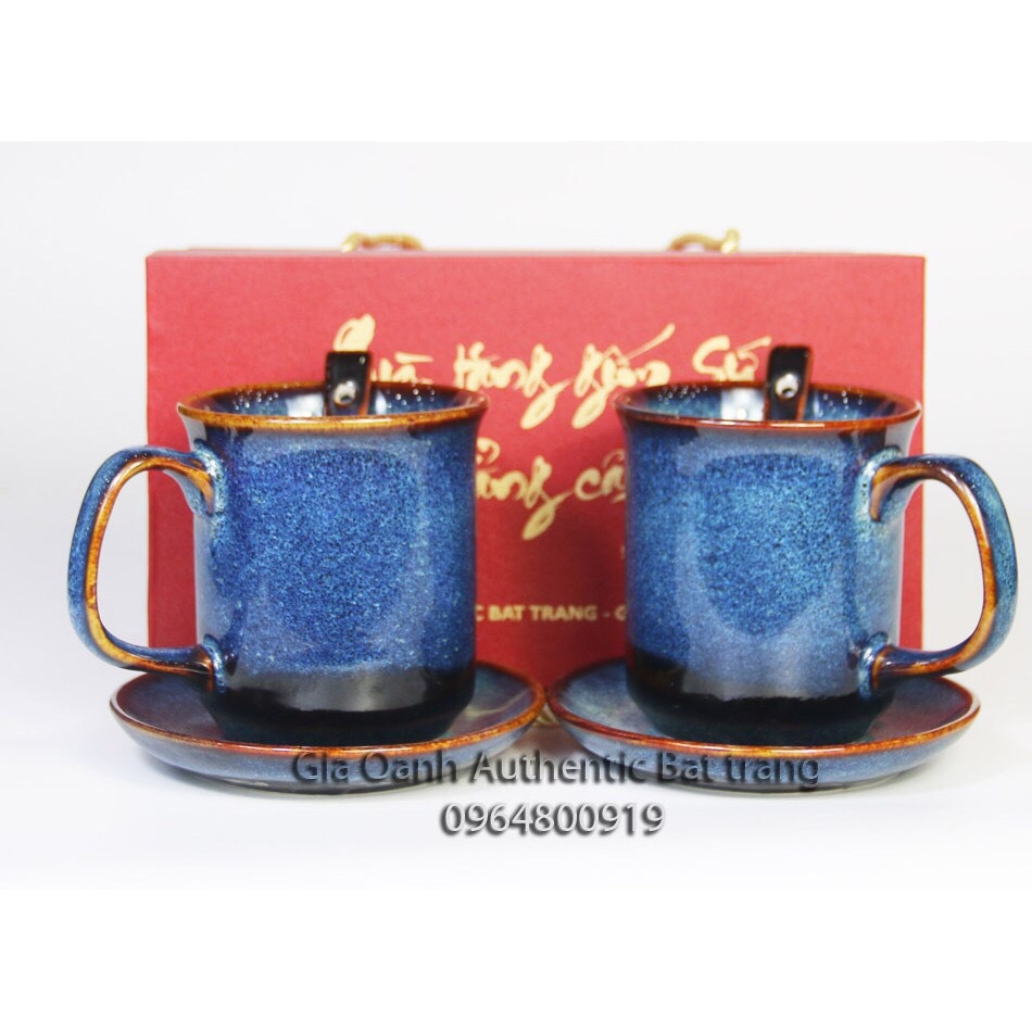 HOT- QUALITY VARIOUS Blue Enamel Cups Set - Holiday, New Year, and FAMILY GIFT SET