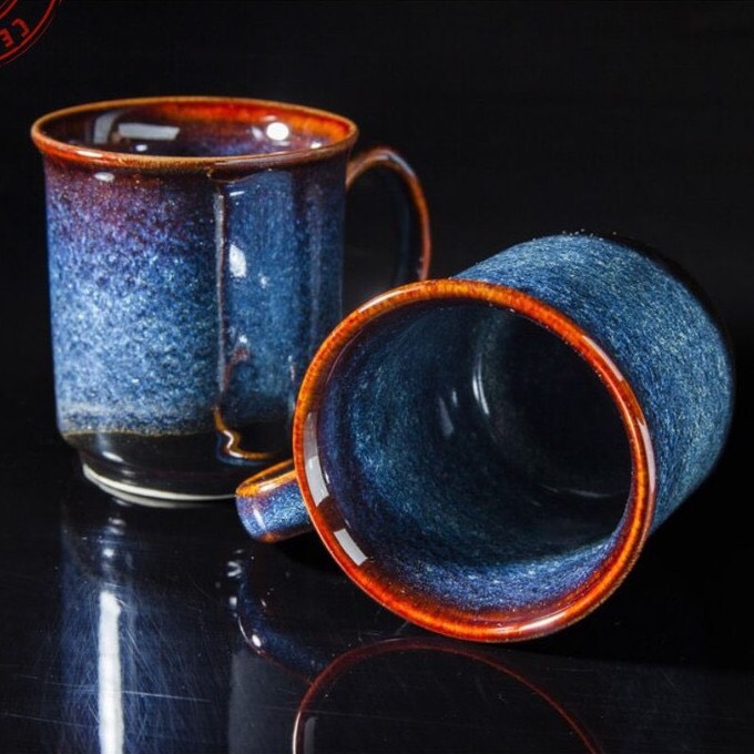 HIGH-CLASS ENAMEL - TEA AND COFFEE DRINKING CUP D8.5CM*H9.5CM.SPECIALIZED IN RESTAURANTS AND 5-STAR HOTELS
