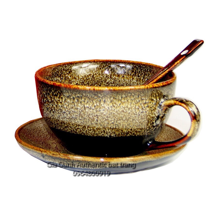 CAPPUCCINO CUPS / HIGH-CLASS ENAMEL TEA DRINK - SPECIALIZED FOR RESTAURANTS, 5 * HOTELS - GIA OANH AUTHENTIC BAT TRANG