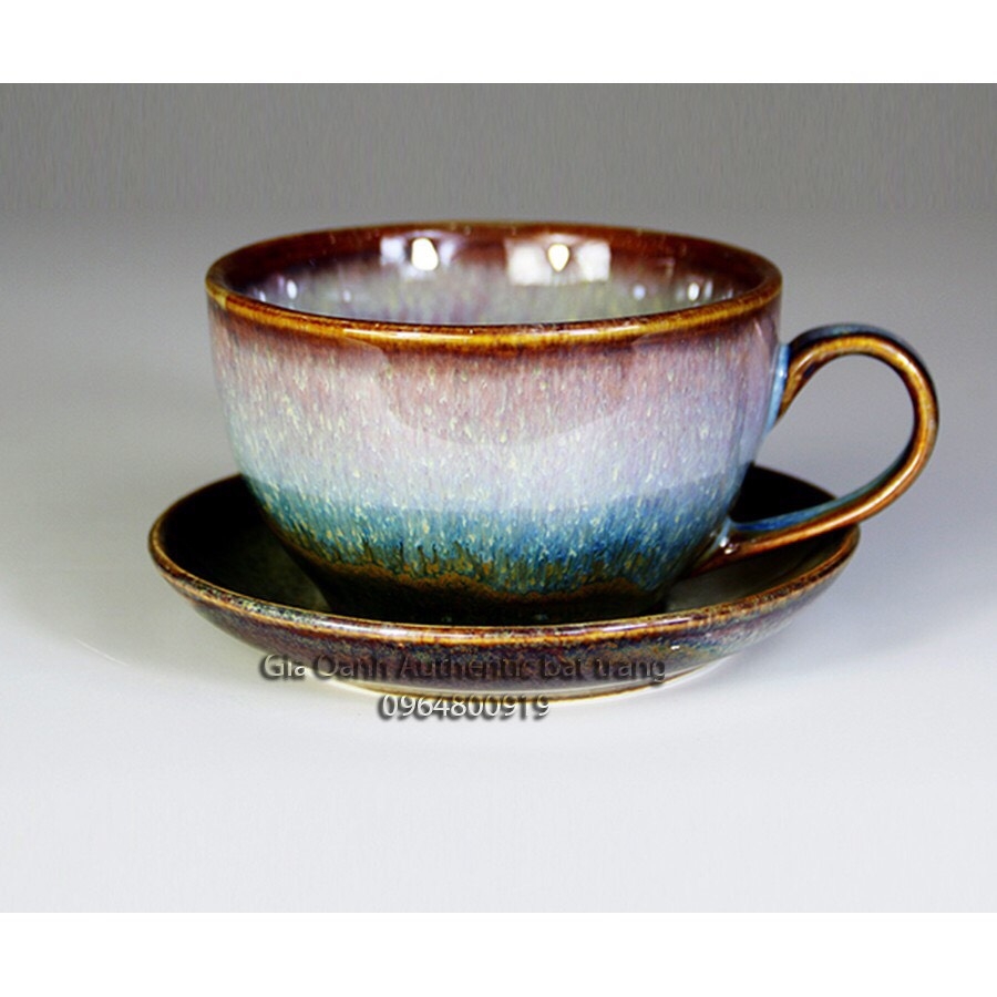 CAPPUCCINO CUPS / HIGH-CLASS ENAMEL TEA DRINK - SPECIALIZED FOR RESTAURANTS, 5 * HOTELS - GIA OANH AUTHENTIC BAT TRANG