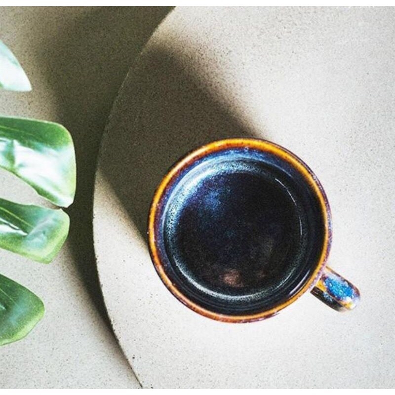 [ HOT ] 8X5CM BLUE ENAMEL COFFEE CUP - HIGH-QUALITY - GIA OANH AUTHENTIC BAT TRANG CERAMIC