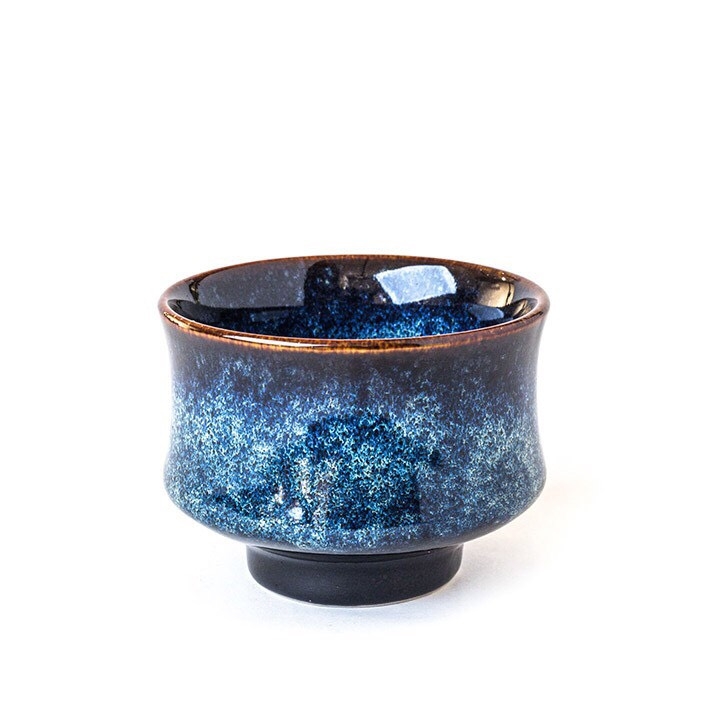 S1 WAIST CUP - BLUE ENAMEL AND CLASS - MADE IN AUTHENTIC BAT TRANG CERAMICS FACTORY