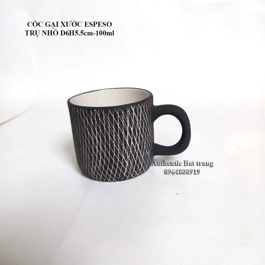 SCRATCH PATTERNED MUG - EU - UNIQUE STYLE TO ENJOY TEA AND COFFEE - AUTHENTIC BAT TRANG CERAMICS WORKSHOP