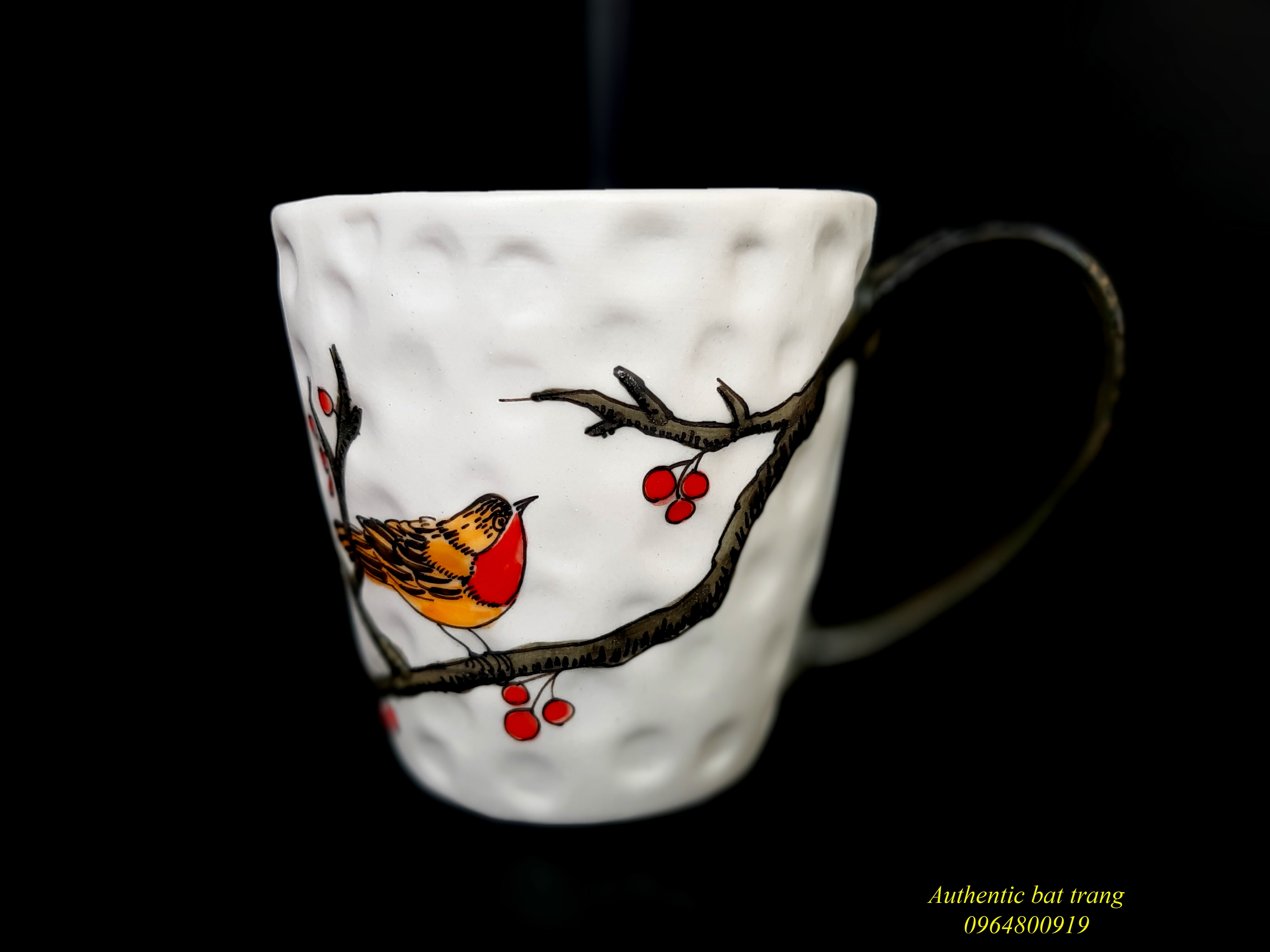 Cốc vẽ chim sản phẩm xuất xứ bát tràng