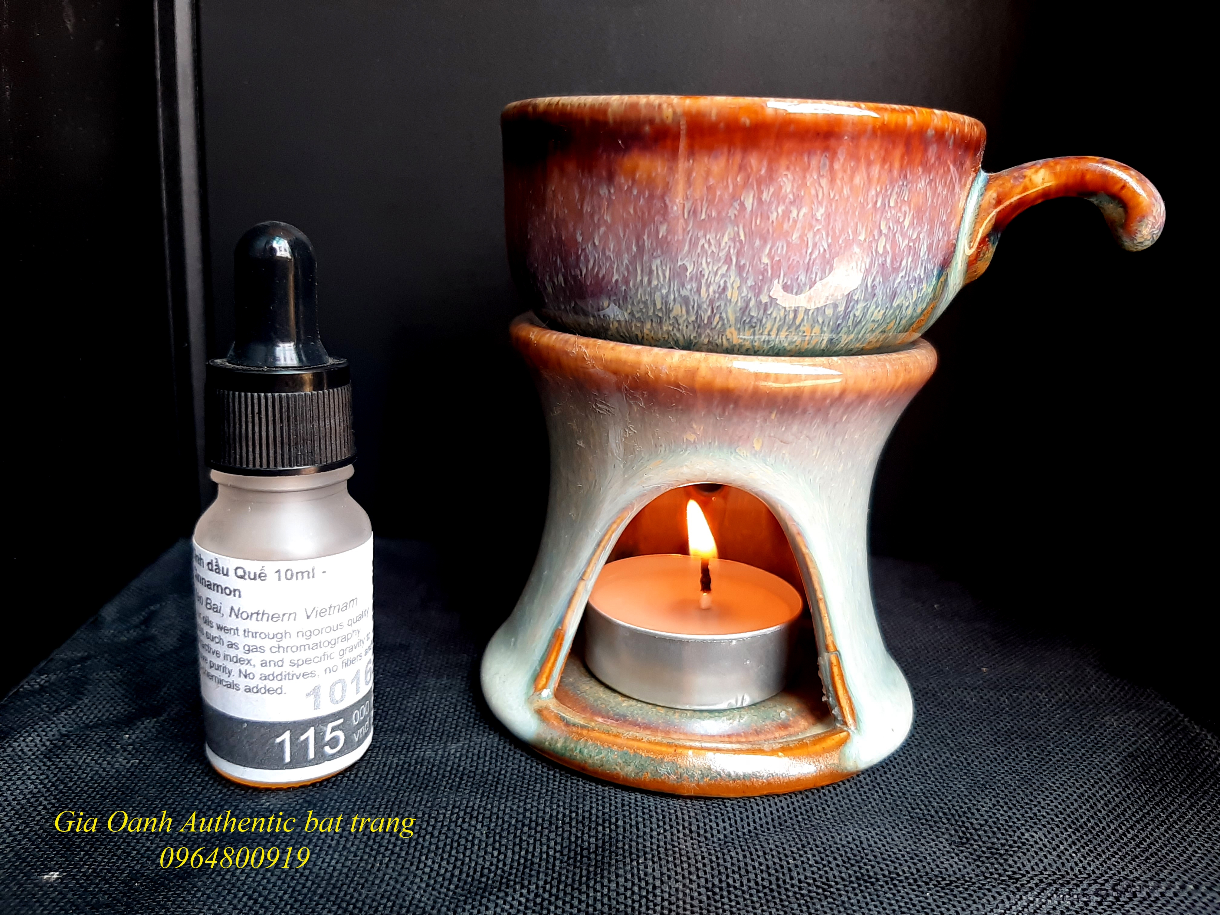 Gray Coffee / oil burner set/ Bộ đốt cà phê và đốt tinh dầu men hông tuyết hỏa biến đẳng cấp sản xuất tại xưởng Gia Oanh Authentic bat trang