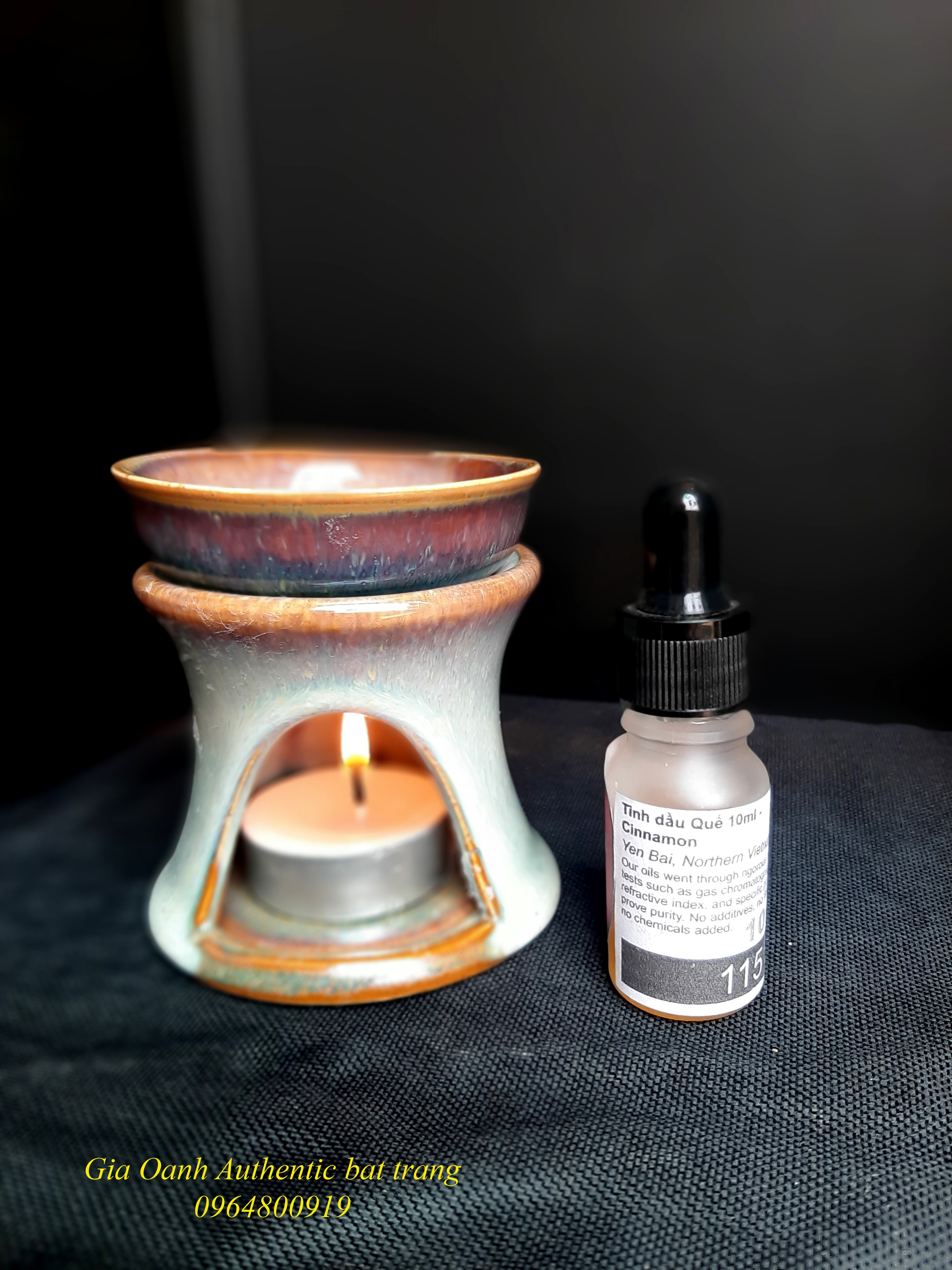 Beautiful oil burner ceramic set make in Gia Oanh Authentic bat trang