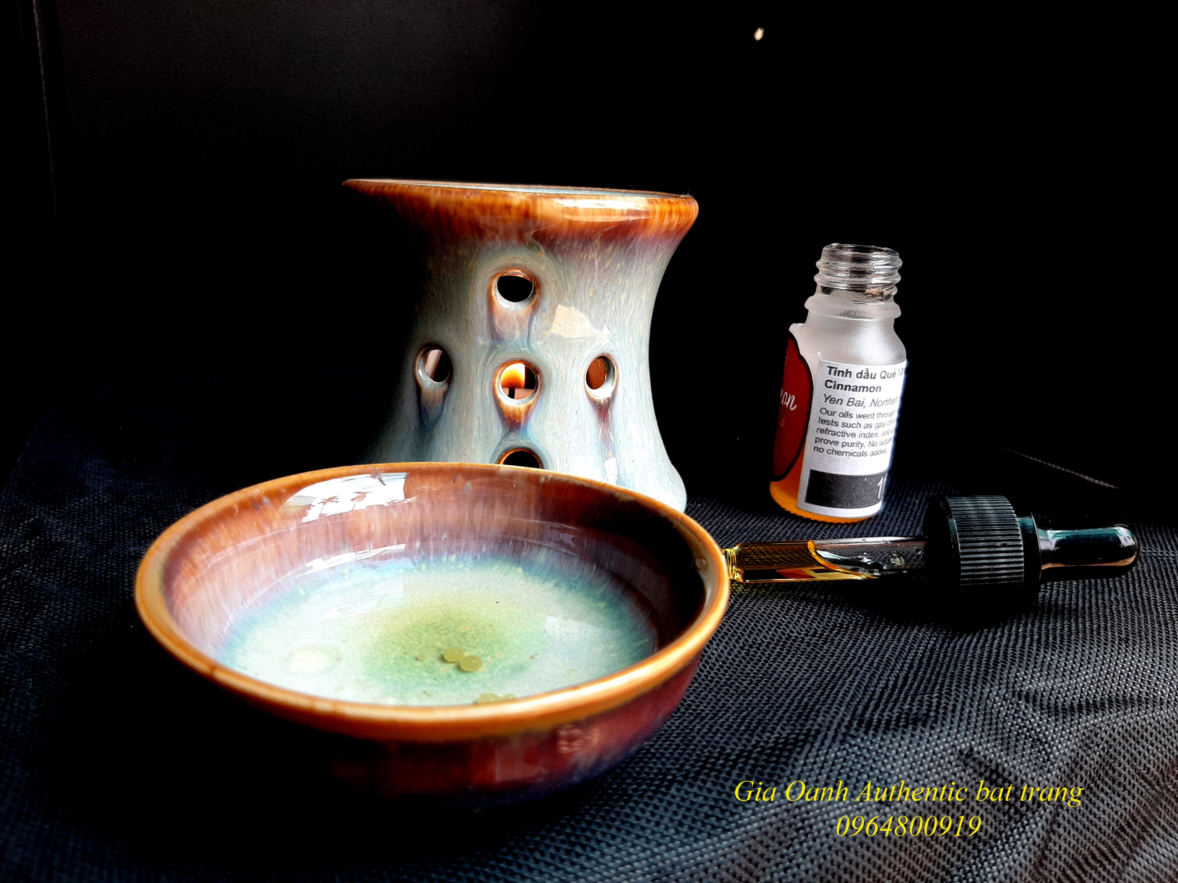 Bộ đốt tinh dầu nhỏ gọn và tiện lợi sản xuất tại xường gia oanh authentic bat trang