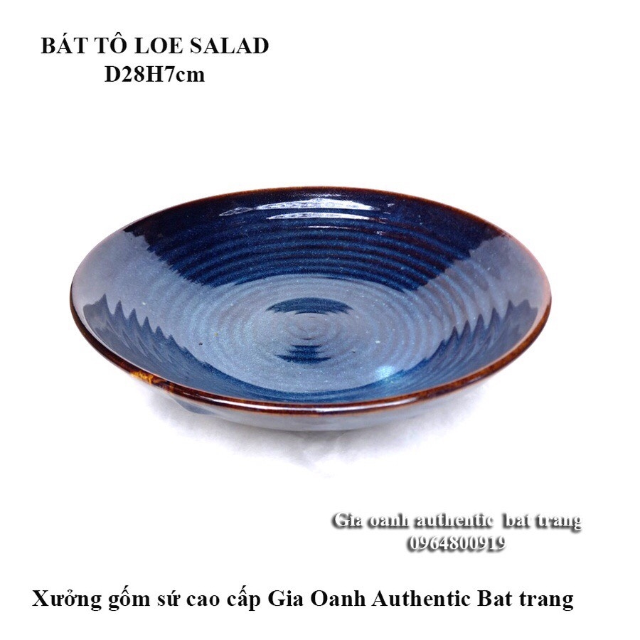 Bát đĩa ăn salad - men xanh hỏa biến - chuyên nhà hàng khách sạn cao cấp - Xưởng gốm sứ gia oanh authentic bat trang