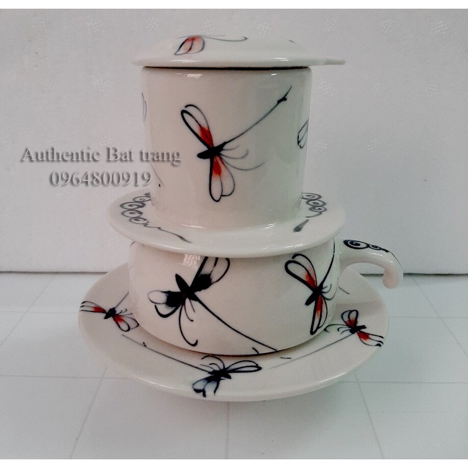 Quality to every drop of coffee - High quality Bat Trang ceramic filter coffee set, 100% hand-painted product