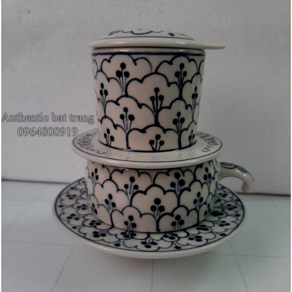 Quality to every drop of coffee - High quality Bat Trang ceramic filter coffee set, 100% hand-painted product