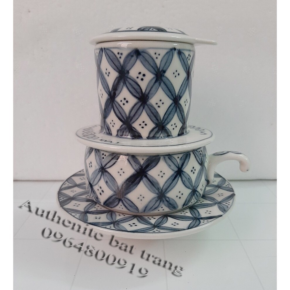 Quality to every drop of coffee - High quality Bat Trang ceramic filter coffee set, 100% hand-painted product