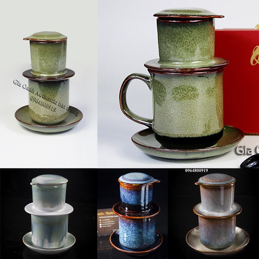 High-class porcelain filter coffee set, luxurious glaze made at Gia Oanh Ceramic Factory Authentic bat Trang