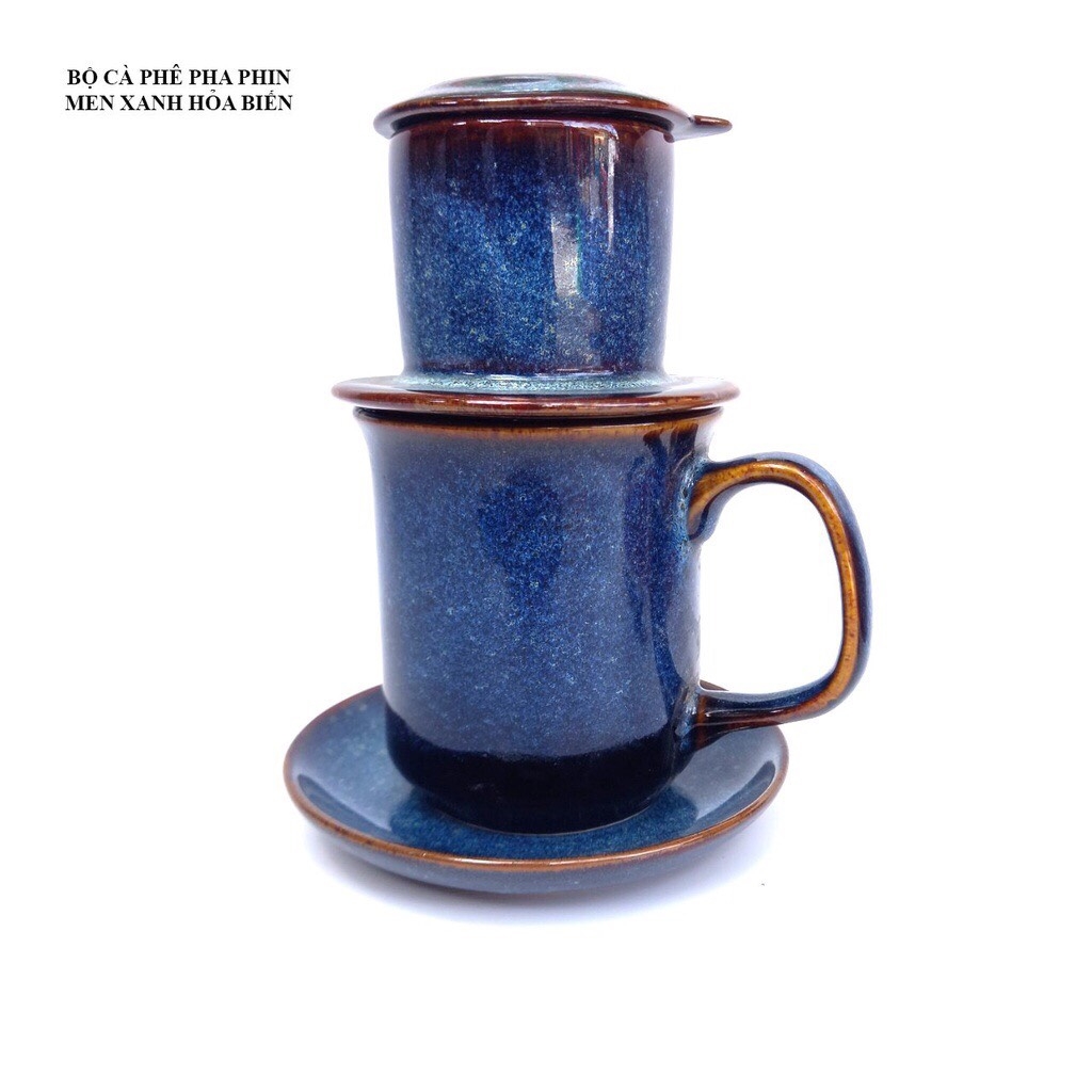 High-class porcelain filter coffee set, luxurious glaze made at Gia Oanh Ceramic Factory Authentic bat Trang