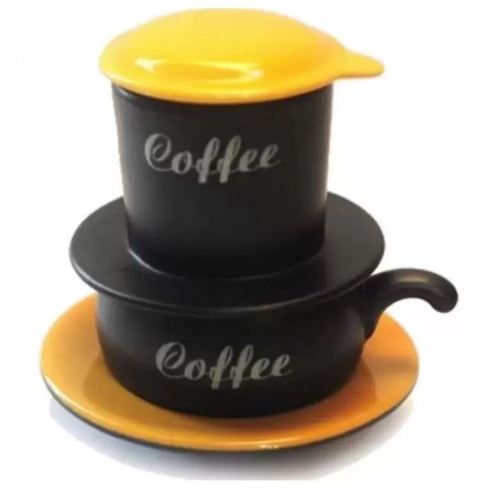 Traditional ceramic filter coffee set - genuine Bat Trang handmade product