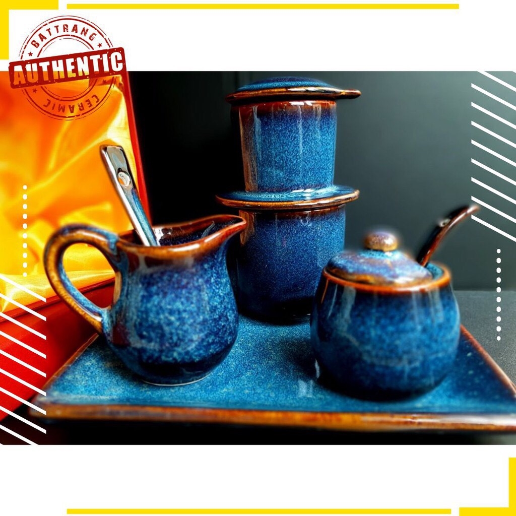 COFFEE GIFT SET (S3) -UNIQUE AND MEANINGFUL CERAMIC GIFTS OF GIA OANH AUTHENTIC BAT TRANG