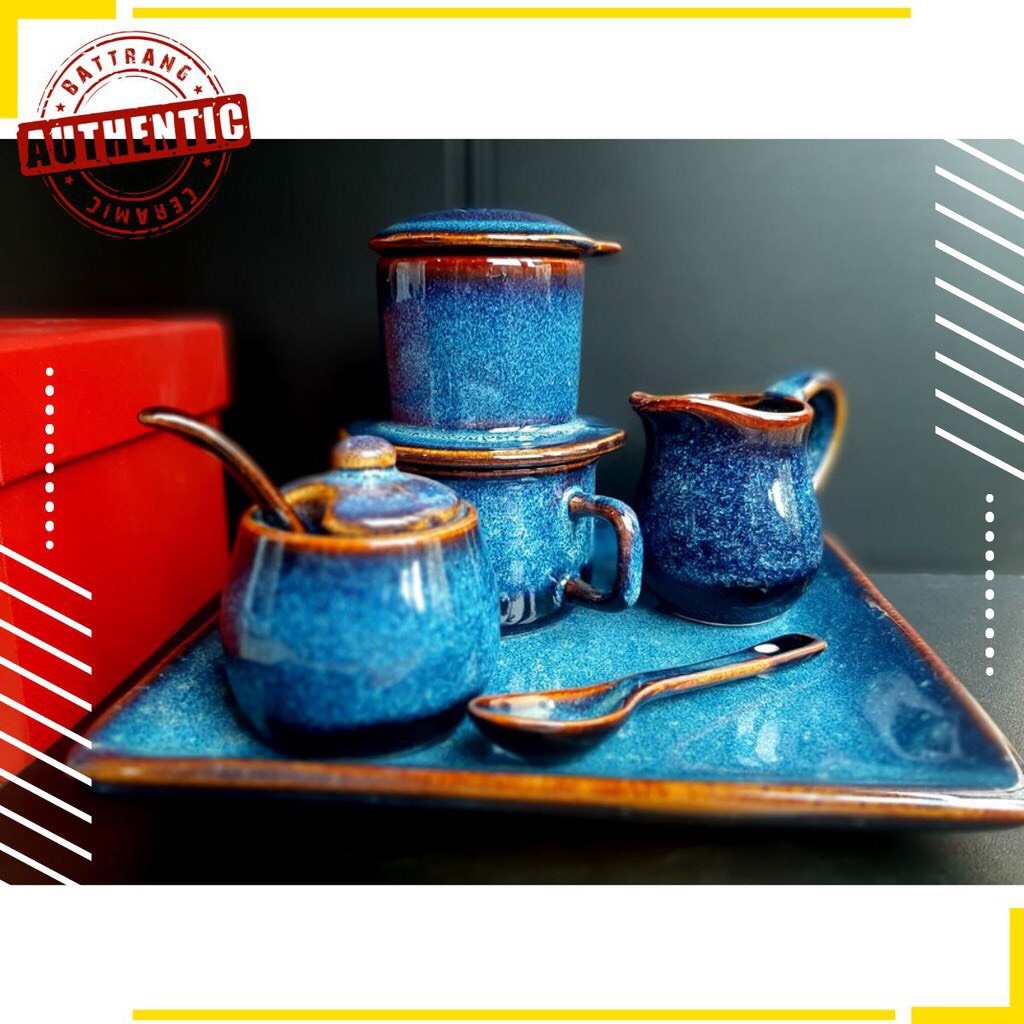 COFFEE GIFT SET (S2) - UNIQUE AND MEANING GENERAL CERAMIC GIFTS OF AUTHENTIC AUTHENTIC BAT TRANG