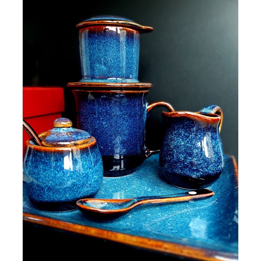 UNIQUE AND MEANING COFFEE GIFT SET (S1) - GIA OANH AUTHENTIC BAT TRANG ceramics workshop