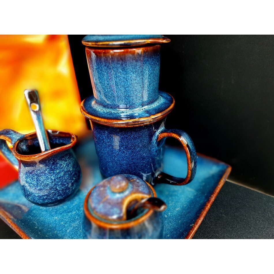 UNIQUE AND MEANING COFFEE GIFT SET (S1) - GIA OANH AUTHENTIC BAT TRANG ceramics workshop