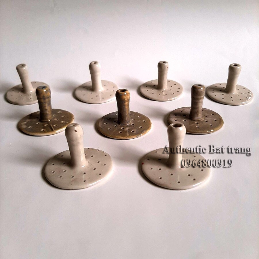 CERAMIC COFFEE FILTER core   D4.8*H3.5CM (Holding Coffee) - Authentic Gia Oanh Ceramics Factory Bat Trang