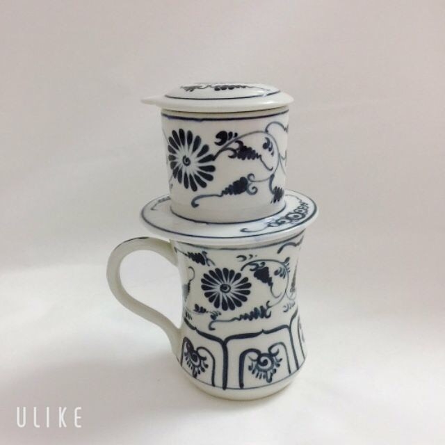 HOT - Coffee filter set with hand-painted -  Authentic Bat Trang ceramic workshop