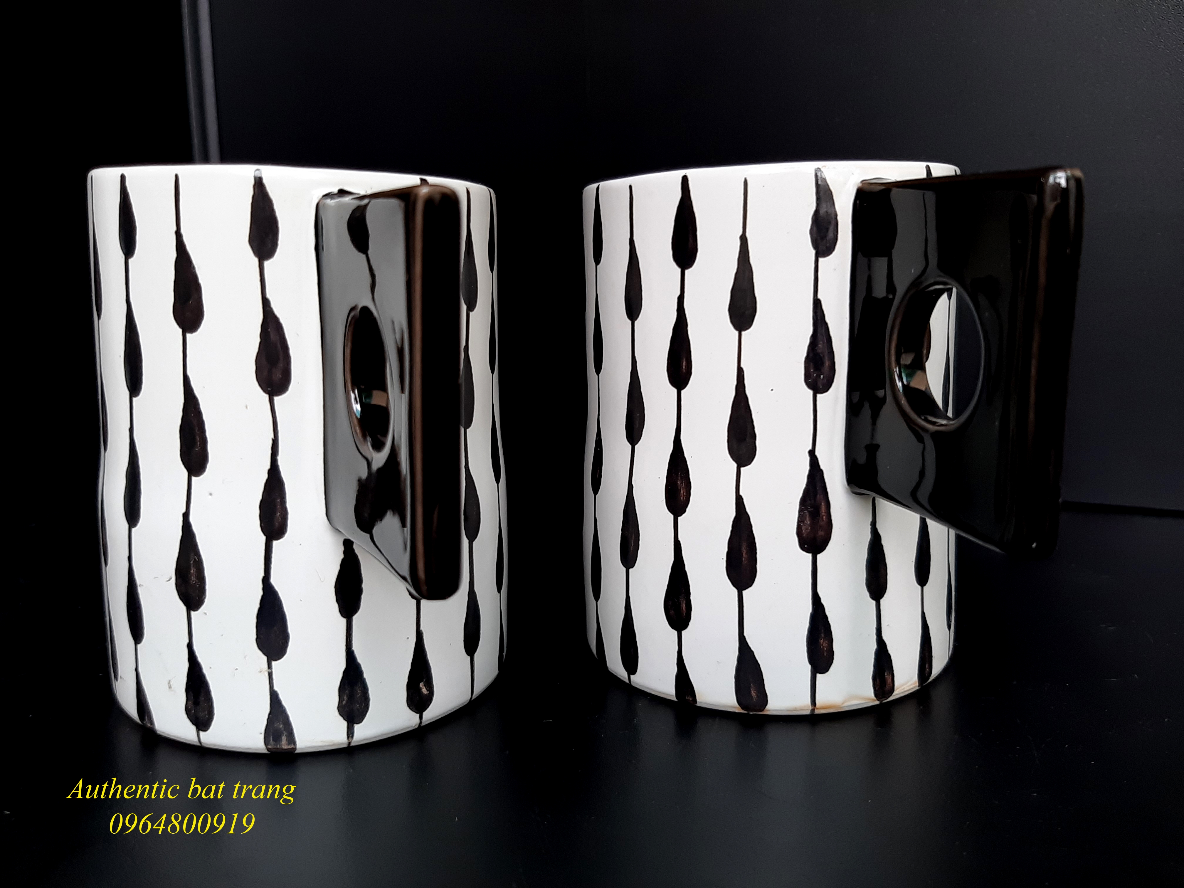 Black Tear drop cup/ Cốc giọt mưa phong cách, kiểu dáng châu âu sản xuất tại xưởng  gốm sứ Authentic bát tràng
